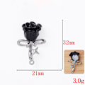 Miniatyrbillede 1 af 4: Rose Flower Charms Smykkefremstilling Charms DIY Smykker Sort