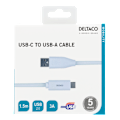 Miniatyrbild 2 av 3: USB-C to USB-A cable, 1.5m, 3A, USB 2.0, white