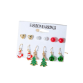 Miniatyrbillede 1 af 5: Juleøreringe 6-par MultiColor