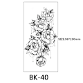 Miniatyrbillede 3 af 9: Engangstatoveringer - midlertidige tatoveringer med blomstermotiver 8 stk Sort