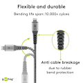 Miniatyrbild 5 av 9: Lightning-USB-A textilkabel med metallkontakter, 1 m