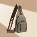 Miniatyrbild 2 av 3: Snygg Canvas Bröstväska Crossbody Sling Ryggsäck Grön