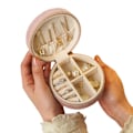Miniatyrbillede 1 af 3: Mini rejse smykkeskrin Organizer Lyserød