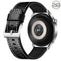 Miniatyrbillede 2 af 6: Rem i ægte læder til Samsung Galaxy Watch 4 Sort 24 mm