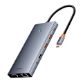 Miniatyrbillede 3 af 10: Hub 13in1 Baseus PortalJoy USB-C til HDMI+DP+VGA+C+USB+PD+RJ45+SD/TF+3,5 mm (grå)