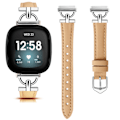 Miniatyrbillede 1 af 3: Rem i ægte læder til Fitbit Versa 3/4/Sense - Khaki