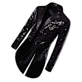 Miniatyrbillede 2 af 4: Herre Pailletter Smokingjakke, Scene Performance Blazer Sort L