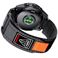 Miniatyrbillede 4 af 5: Quick Release 26mm Vævet Nylonrem til Garmin-ure Sort+grå