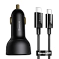 Miniatyrbild 1 av 11: Billaddare Baseus Superme, USB, USB-C, 100W + USB-C-kabel (svart)