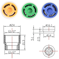 Miniatyrbild 3 av 5: Vattensparande insatser för duschmunstycke 3-pack med adapter Flerfärgad