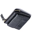 Miniatyrbillede 2 af 4: Blocking Slim Wallet til mænd, ægte læder minimalistisk tegnebog Kvinders Sort