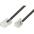 Miniatyrbild 3 av 3: Modular cable, 8P4C to 6P4C(RJ11), 3 m, black