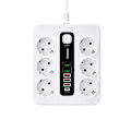 Miniatyrbillede 1 af 4: EU 6-stik, 5 USB-porte, 1 USB-C-port Hvid