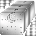 Reparationsplatta för gångjärn möbler 9x9 cm rostfritt stål 10-pack Silver D971 Silver