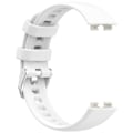 Miniatyrbild 4 av 4: Mjukt silikonarmband för Huawei Band 10/9/8 (metallspänne) Vit