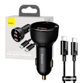 Miniatyrbild 10 av 11: Billaddare Baseus Superme, USB, USB-C, 100W + USB-C-kabel (svart)