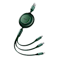 Miniatyrbild 7 av 7: Baseus Bright Mirror 2, USB 3-i-1-kabel för micro USB / USB-C / Lightning 3,5A 1,1m (grön)