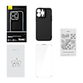 Miniatyrbillede 2 af 10: Magnetisk etui Baseus Synthetic Fiber Series til iPhone 14 Pro (sort)+ hærdet glas + rensesæt