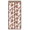 Magnetiskt skärmdörrgardin, broderad pionkaffe, 90x220cm