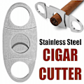 Miniatyrbillede 2 af 8: INF Cigarskærer med dobbelt guillotine rustfrit stål Sølv