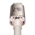 Miniatyrbillede 5 af 10: USB-kabel til iP Baseus Crystal Shine, 2,4A, 2m (rød)