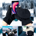 Miniatyrbild 4 av 8: Fingerlösa polarfleecehandskar / vintervantar 2-i-1 S