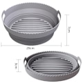 Miniatyrbillede 5 af 5: Sammenfoldelig rund Air Fryer silikoneform 20 cm Grå 20 cm