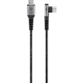 Miniatyrbild 1 av 9: USB-C™ till USB-C™ textilkabel med metallkontakter (rymdgrå/silver), 90°, m