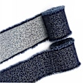 Miniatyrbild 3 av 3: Denimfransar med vävd tejp - Mörkblå, 5 cm bred, 1,5 m lång