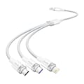 Pikkukuva 1 / 3: USB 2.0 A - 3-in-1 6A kaapeli Vention CTRWG 1.5M (valkoinen)