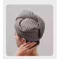 Miniatyrbillede 2 af 3: Hurtigtørrende hårhåndklæde turban - Superabsorberende mikrofiber hårhåndklæde kaffe