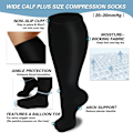 Miniatyrbillede 2 af 4: Plus Size Kompressionssokker - Sort 3XL