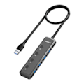 Miniatyrbild 1 av 2: HUB 5in1 MOKiN USB-A3.0 till 4xUSB-A + 1xUSB-C DC (svart)