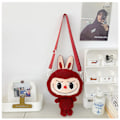 Miniatyrbillede 1 af 7: Charmerende plys-crossbody-taske Rød