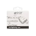 Miniatyrbild 2 av 2: GEAR Laddare 220V 1xUSB 2,4A Vit Lightning Kabel 1m MFI C89