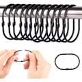Miniatyrbild 1 av 5: Gardinringar / Ringar för duschdraperi 12-pack Svart