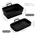 Miniatyrbillede 2 af 6: Sammenklappelig firkantet Air Fryer silikoneform 19,5x12,7x7 cm Sort