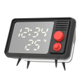 Miniatyrbild 1 av 4: MOB Speaker Alarm Clock with Light TV Retro Black/Grey