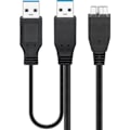 Miniatyrbild 1 av 2: USB 3.0 Dual Power SuperSpeed-kabel, svart