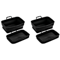 Miniatyrbillede 1 af 7: Sammenklappelig firkantet Air Fryer silikoneskål 2-pak Ninja 201410 Sort