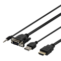 Miniatyrbild 1 av 4: VGA & Audio, HDMI cable, USB powered, 1m, black