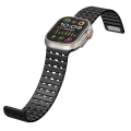 Miniatyrbillede 4 af 7: Åndbar magnetrem til Apple Watch Series 1-9 generationer 42/44/45 mm Sort