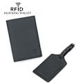 Miniatyrbild 1 av 3: Reseplånbok / Passhållare i Läder med RFID-blockering model 1