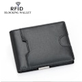 Miniatyrbillede 1 af 5: RFID-blokerende læder-pengeclips-pung, slank, minimalistisk frontlommepung model 1