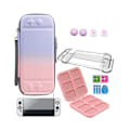 Miniatyrbillede 1 af 5: INF Nintendo Switch OLED-etui med tilbehør Pink / Blå 8 dele