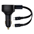 Miniatyrbild 11 av 11: Billaddare Baseus Njutning med kabel USB-C + Lightning 3A, 30W (svart)
