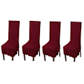Pikkukuva 1 / 5: Universaali elastinen tuolinpäällinen Polyesteri Burgundy 4-pakkaus