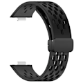 Miniatyrbillede 1 af 5: Huawei Watch Fit 3 Åndbar silikonerem med magnetisk spænde Sort