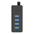 Miniatyrbillede 1 af 2: Orico W5P-030 USB til 4x USB 3.0 Hub Adapter (sort)