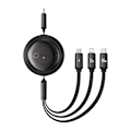 Miniatyrbild 2 av 10: Snabbladdningskabel 3in1 Baseus Free2Draw USB-C till USB-C/Lightning/Micro 100W, 1,1m (svart)